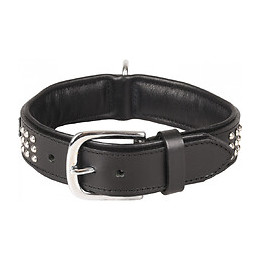 Collier Cuir Sedona Noir. Taille M 34-40 Cm. Pour Chien. - Flamingo Pet Products - Fl-520051