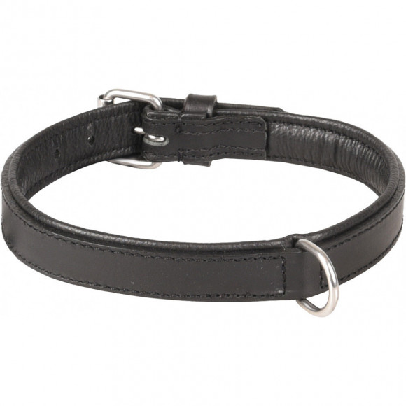 Collier Cuir Arizona Noir. Taille M 36-42 Cm. Pour Chien. - Flamingo Pet Products - Fl-520036