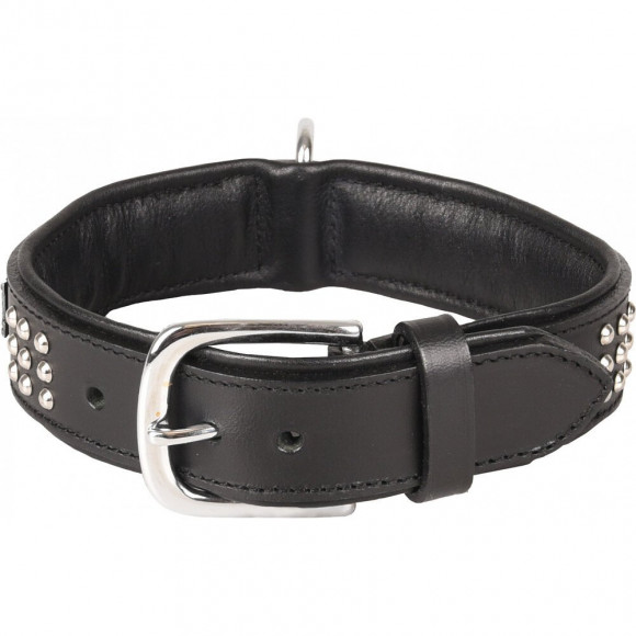 Collier Cuir Sedona Noir. Taille M 34-40 Cm. Pour Chien. - Flamingo Pet Products - Fl-520051