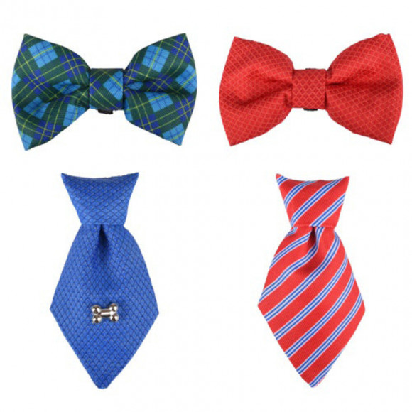 Accessoire Pour Collier  1 Cravate Et  1 Noeud Papillon. Bleu Ou Rouge. Pour Chien - Flamingo Pet Products - Fl-518993