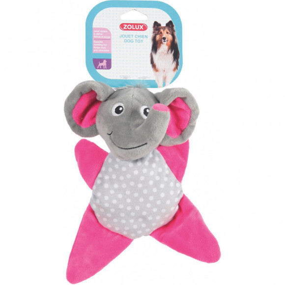 Jouet Peluche Ines Toudoux. Eléphant Gris. 18 X 22 X 9 Cm. Pour Chien. - Zolux - Zo-480072gri