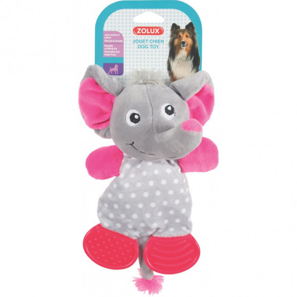 Jouet Peluche Lola Toudoux. Eléphant Gris. 16 X 22 X 9 Cm. Pour Chien. - Zolux - Zo-480073gri