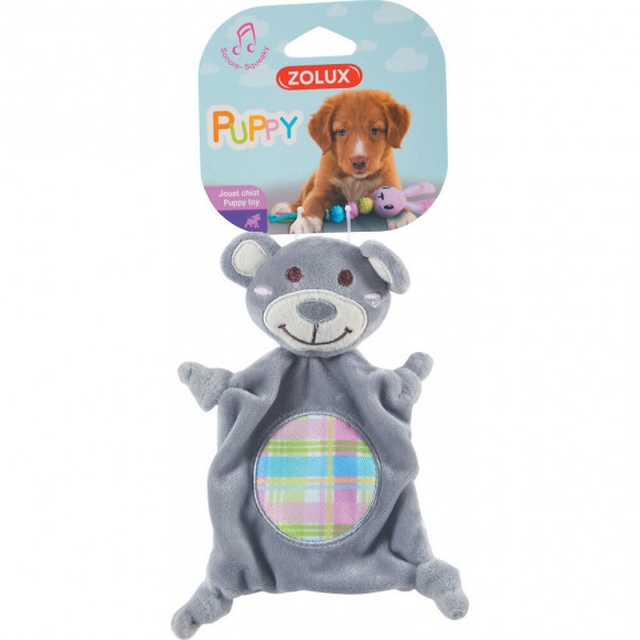 Jouet En Peluche Puppy Xs Doudou Gris.  20 Cm. Pour Chiots. - Zolux - Zo-480120gri