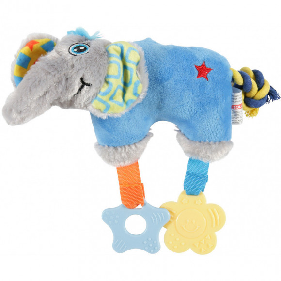 Jouet En Peluche Puppy Éléphant Bleu .  25 Cm. Pour Chiots. - Zolux - Zo-480080ble