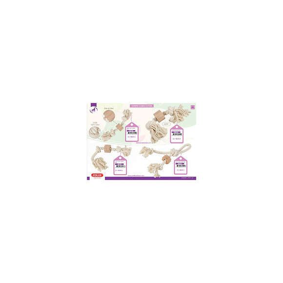 Corde Wild 2 Nœuds. Taille Ø 2 Cm X 37 Cm. Jouet Pour Chien. - Zolux - Zo-480452