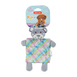 Jouet En Peluche Puppy Xs Plaid Gris.  24 Cm. Pour Chiots. - Zolux - Zo-480121gri