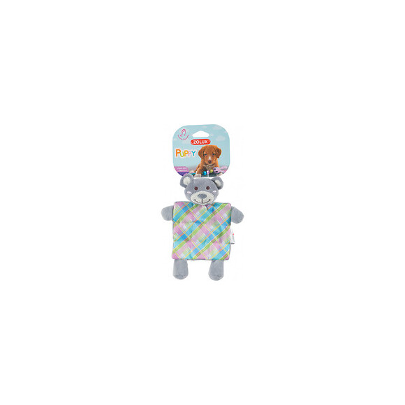 Jouet En Peluche Puppy Xs Plaid Gris.  24 Cm. Pour Chiots. - Zolux - Zo-480121gri
