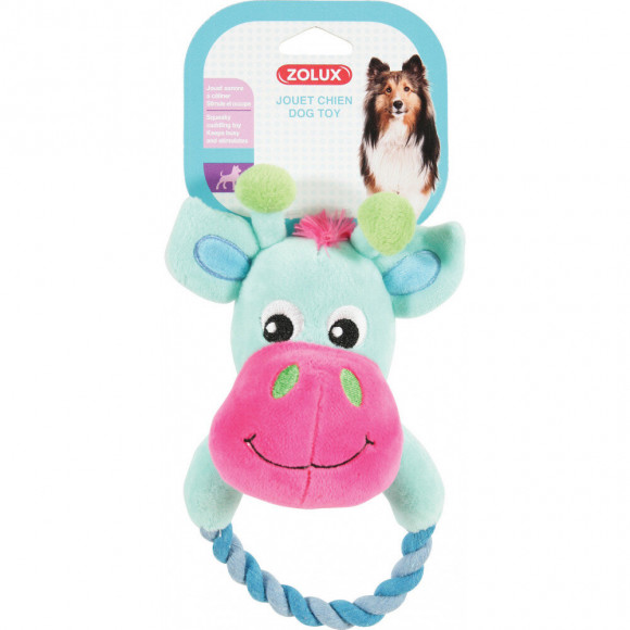 Jouet Peluche Theo Toudoux Vache Turquoise Pour Chien. - Zolux - Zo-480070tur