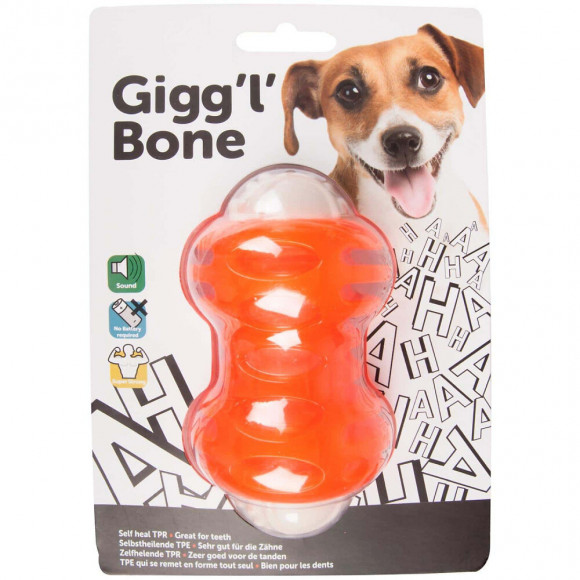 Jouet Os Qui Glousse 12 Cm. Orange. Pour Chien. - Karlie - Fl-514962
