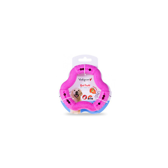 Anneau Tpr Rose Fraise 12 Cm. Pour Chien. - Vadigran - Va-13458