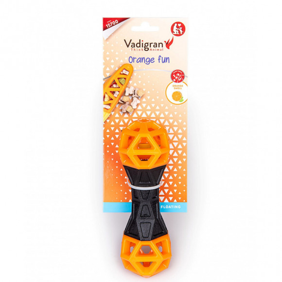 Haltère Tpr Orange Fun 18 Cm . Jouet Pour Chien. - Vadigran - Va-15700