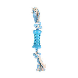Jouet Tube + Corde Bleu. 35 Cm. Lindo. En Tpr. Pour Chien. - Flamingo Pet Products - Fl-519498