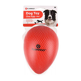 Oeuf Ovo Rouge En Plastique. M Ø 13 Cm X 18.5 Cm De Hauteur. Jouet Pour Chien - Flamingo Pet Products - Fl-519704
