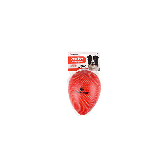 Oeuf Ovo Rouge En Plastique. M Ø 13 Cm X 18.5 Cm De Hauteur. Jouet Pour Chien - Flamingo Pet Products - Fl-519704