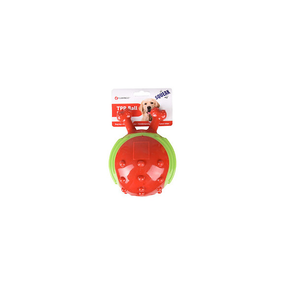 Balle Forme Escargot Rouge-vert Ø13 Cm Pour Chien - Flamingo Pet Products - Fl-518654