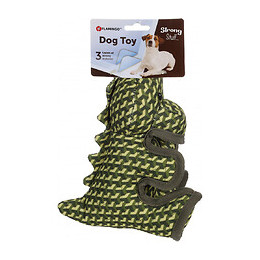 Jouet Strong Stuff Dino Vert 23 Cm. Pour Chien. - Flamingo Pet Products - Fl-521037