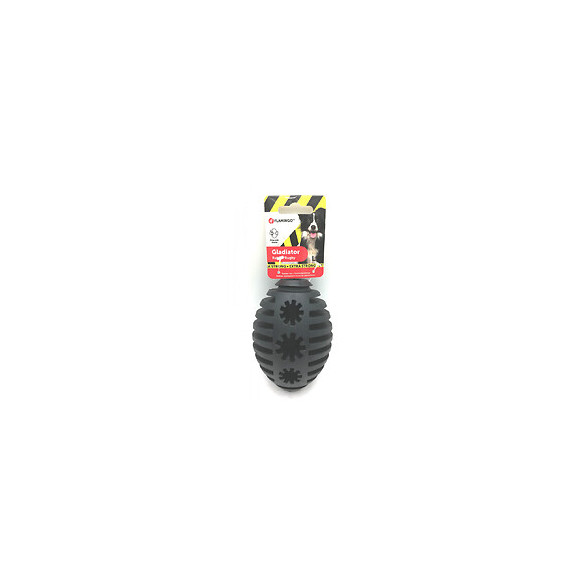 Jouet Pour Chien. Gladiator Rugby L. Noir 12 Cm Ø 8.5 Cm. Extra Strong - Flamingo Pet Products - Fl-519726