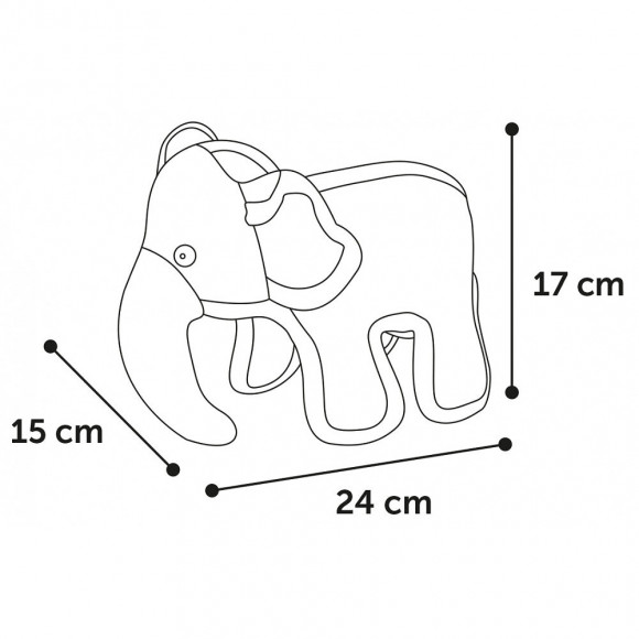 Jouet Strong Stuff Éléphant Gris 24 Cm. Pour Chien. - Flamingo Pet Products - Fl-521034