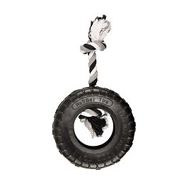 Jouet Caoutchouc Gladiator Pneu Et Corde 20 Cm Noir Pour Chien - Flamingo Pet Products - Fl-518080