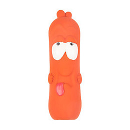 Jouet Latex Tipsy Saucisse Brun. Taille Ø 5.5 Cm X  20 Cm. Pour Chien. - Flamingo Pet Products - Fl-520782