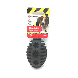 Jouet Pour Chien. Gladiator Rugby  S. Noir 8 Cm Ø 5.8 Cm. Extra Strong - Flamingo Pet Products - Fl-519724
