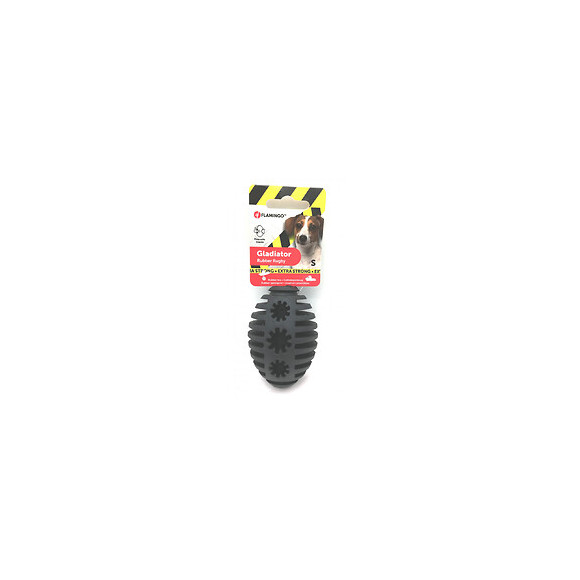 Jouet Pour Chien. Gladiator Rugby  S. Noir 8 Cm Ø 5.8 Cm. Extra Strong - Flamingo Pet Products - Fl-519724