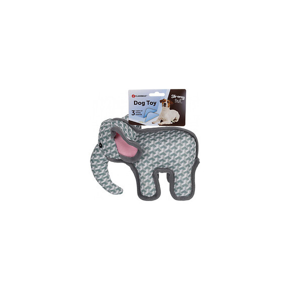 Jouet Strong Stuff Éléphant Gris 24 Cm. Pour Chien. - Flamingo Pet Products - Fl-521034