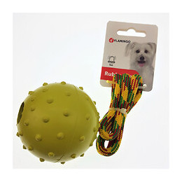 Balle Avec Corde Et Grelot. 58 Cm.  Pour Chien - Flamingo Pet Products - Fl-517863