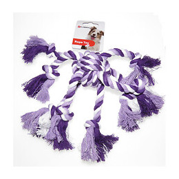 Jouet Balle Noeud De Corde Octopus Violet. Ø7 Cm Longueur 30 Cm. Jouet Chien. - Flamingo Pet Products - Fl-514557