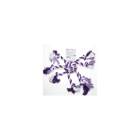 Jouet Balle Noeud De Corde Octopus Violet. Ø7 Cm Longueur 30 Cm. Jouet Chien. - Flamingo Pet Products - Fl-514557