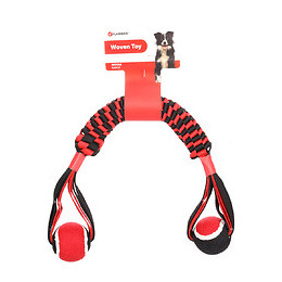 Bâton Tissé Movas Avec Balle De Tennis. 60 Cm . Jouet Pour Chien. - Flamingo Pet Products - Fl-521062