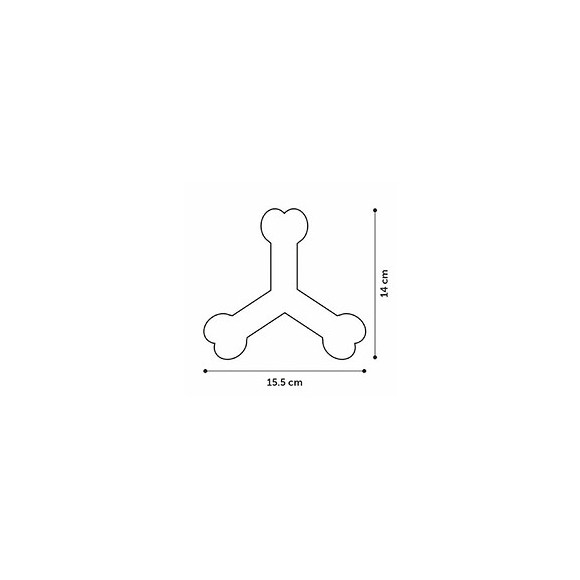 Jouet Pour Chien 15.5 Cm Saveo Os Triple Parfum Boeuf. Caoutchouc - Flamingo Pet Products - Fl-519531