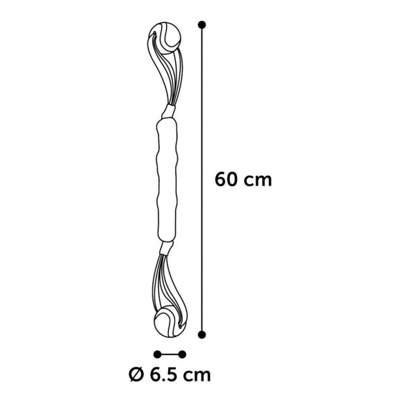 Bâton Tissé Movas Avec Balle De Tennis. 60 Cm . Jouet Pour Chien. - Flamingo Pet Products - Fl-521062