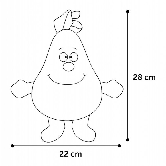 Peluche Fruity Poire Verte, 28 Cm . Pour Chien. - Flamingo Pet Products - Fl-520716