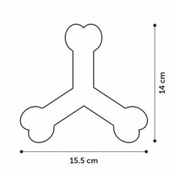 Jouet Pour Chien 15.5 Cm Saveo Os Triple Parfum Boeuf. Caoutchouc - Flamingo Pet Products - Fl-519531