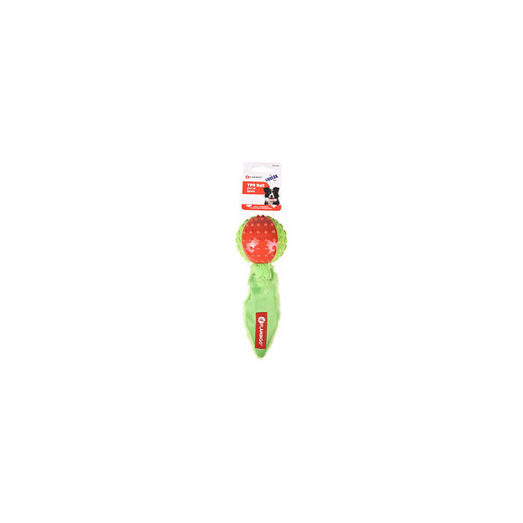 Ballon + Queue En Peluche Rouge-vert 23 Cm Pour Chien - Flamingo Pet Products - Fl-518657