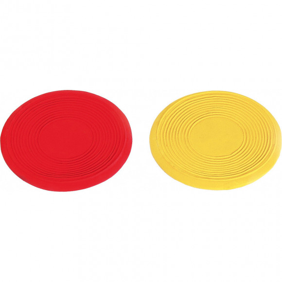 2 Frisbee En Latex. Ø13 Cm. Jouet Pour Chiens. Couleur Jaune Et Rouge. - Flamingo Pet Products - Fl-45899