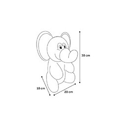 Peluche Henny Éléphant Couleur Gris. Hauteur 38 Cm. Jouet Pour Chien. - Flamingo Pet Products - Fl-520841