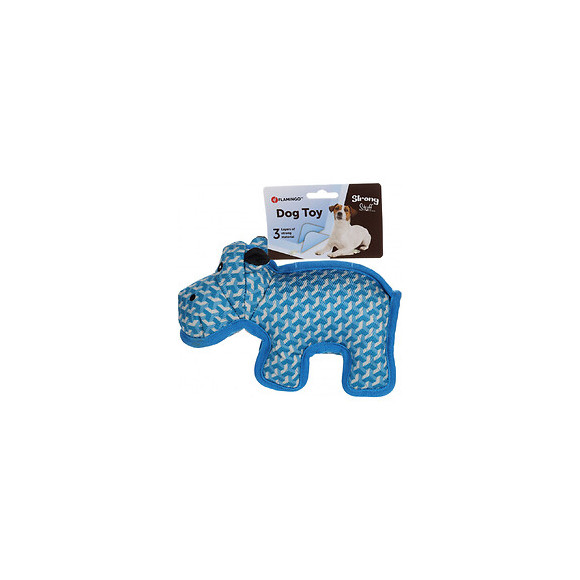 Jouet Strong Stuff Hippopotame Bleu 24 Cm. Pour Chien. - Flamingo Pet Products - Fl-521036