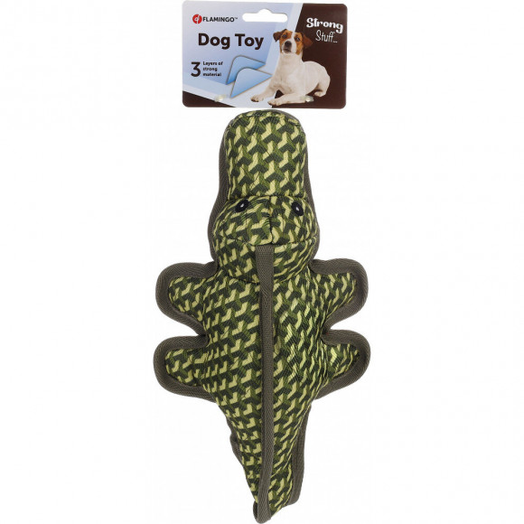 Jouet Strong Stuff Alligator Vert 34 Cm. Pour Chien. - Flamingo Pet Products - Fl-521033