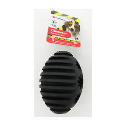 Jouet Pour Chien. Gladiator Rugby  M. Noir 10 Cm Ø 7.3 Cm. Extra Strong - Flamingo Pet Products - Fl-519725