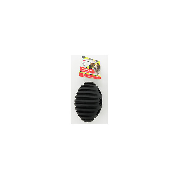 Jouet Pour Chien. Gladiator Rugby  M. Noir 10 Cm Ø 7.3 Cm. Extra Strong - Flamingo Pet Products - Fl-519725