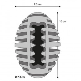 Jouet Pour Chien. Gladiator Rugby  M. Noir 10 Cm Ø 7.3 Cm. Extra Strong - Flamingo Pet Products - Fl-519725