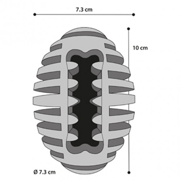 Jouet Pour Chien. Gladiator Rugby  M. Noir 10 Cm Ø 7.3 Cm. Extra Strong - Flamingo Pet Products - Fl-519725