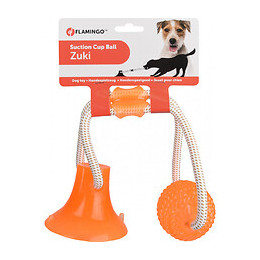 Jouet Avec Ventouse Et Balle. Gamme Zuki . Couleur Orange - Flamingo Pet Products - Fl-520465