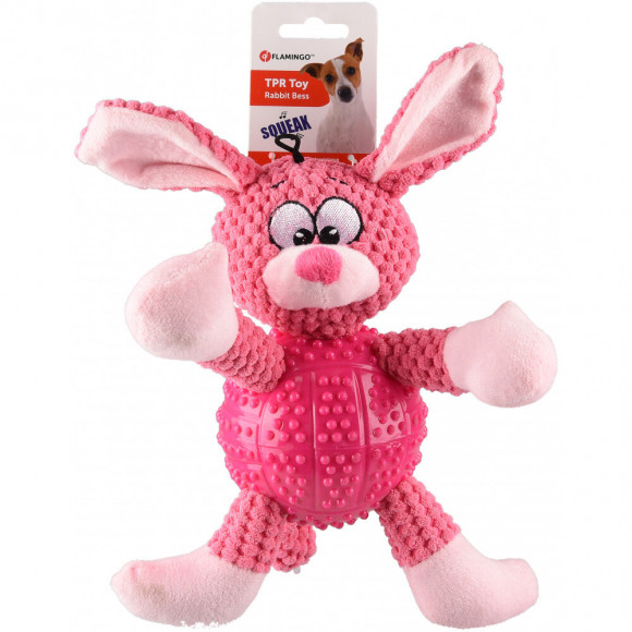 Jouet Pour Chien. Lapin Bess Rose. Longueur 28 Cm Env. - Flamingo Pet Products - Fl-519989