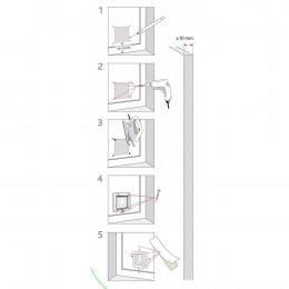 Chatiere - 2 Positions - 20 X 22 Cm - Gris