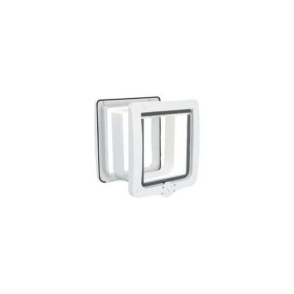 Chatiere - 4 Positions - Avec Tunnel - Xl : 24 X 28 Cm - Blanc