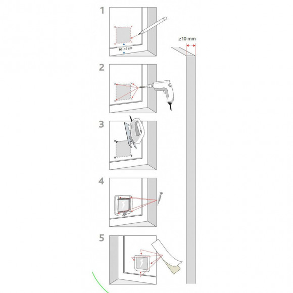 Chatiere - 2 Positions - 20 X 22 Cm - Blanc