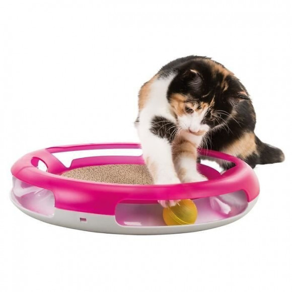 Jouet Chat Race + Scratch - Plastique - O 37 Cm